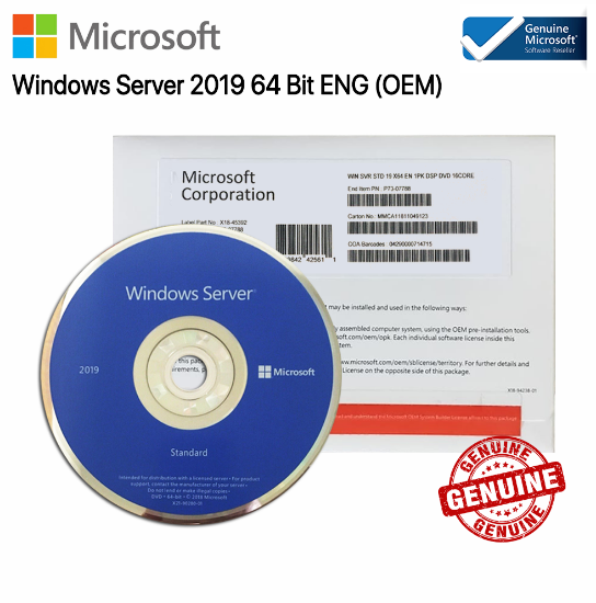 Picture of Windows Svr Std 2019 64Bit English 1pk DSP OEI DVD 16 Core (P73-07788)