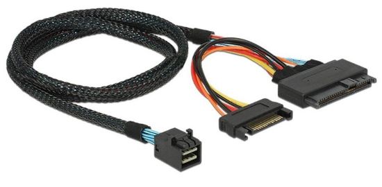 Picture of  Cable HD Mini-SAS SFF-8643 to U.2 SFF-8639 NVMe with SATA power 